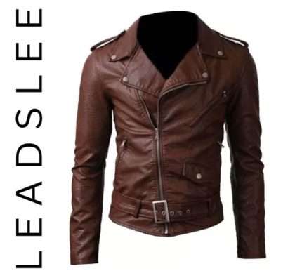 Cowhide Brown Leather Jacket