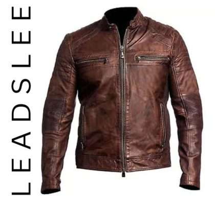 Brown Biker Leather Jacket